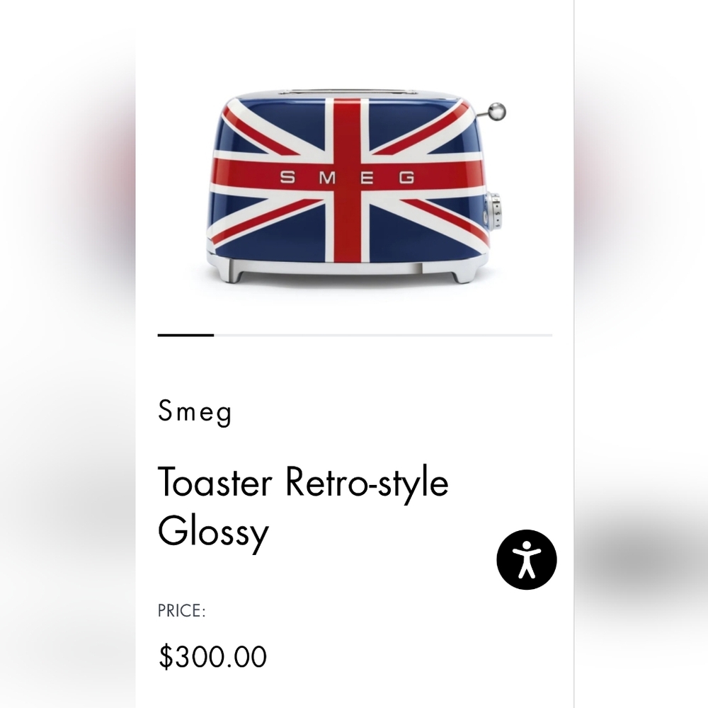 NIB SMEG Union Jack 2-Slice Toaster - Red, White, and Blue - Picture 7 of 8